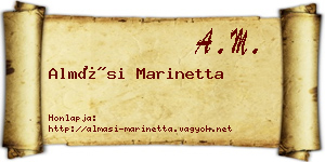 Almási Marinetta névjegykártya
